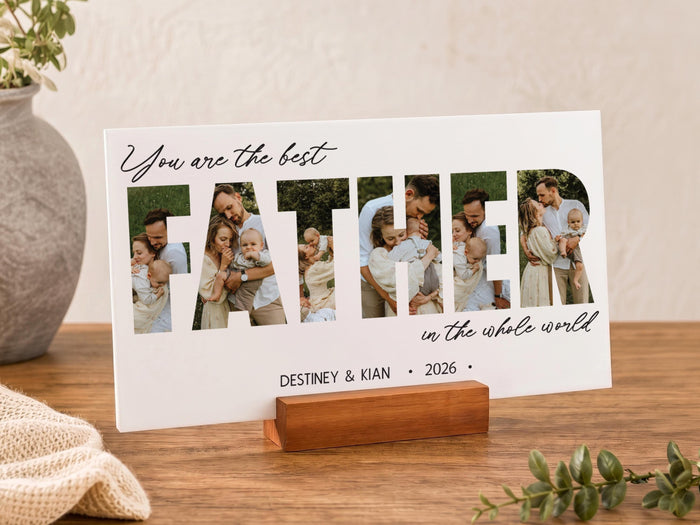 Personalized Dad Photo Frame, Custom Father's Day Keepsake, You are the Best Dad Sign, Dad Gifts From Daughter, Gifts for Papa Grandpa Gift