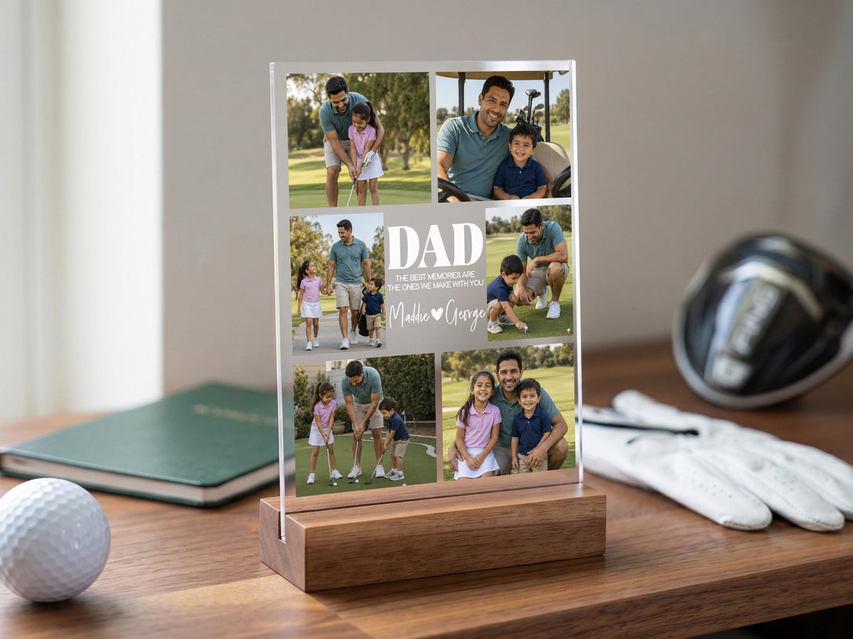 Dad Gift, Personalized Photo Night Light, Photo Collage LED Light, Custom Photo Gifts for Father's Day, Custom Frame, Photo Keepsake for Dad