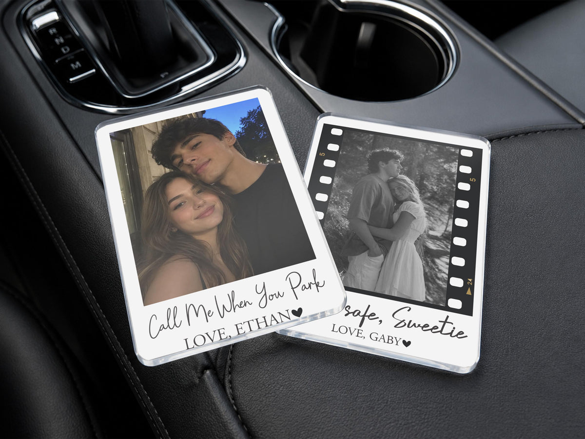 Personalized Valentine Photo Car Visor Clip, Drive Safe I Love You, Valentines Gift for Him, Gifts for Boyfriend, Husband Drive Safe Gift