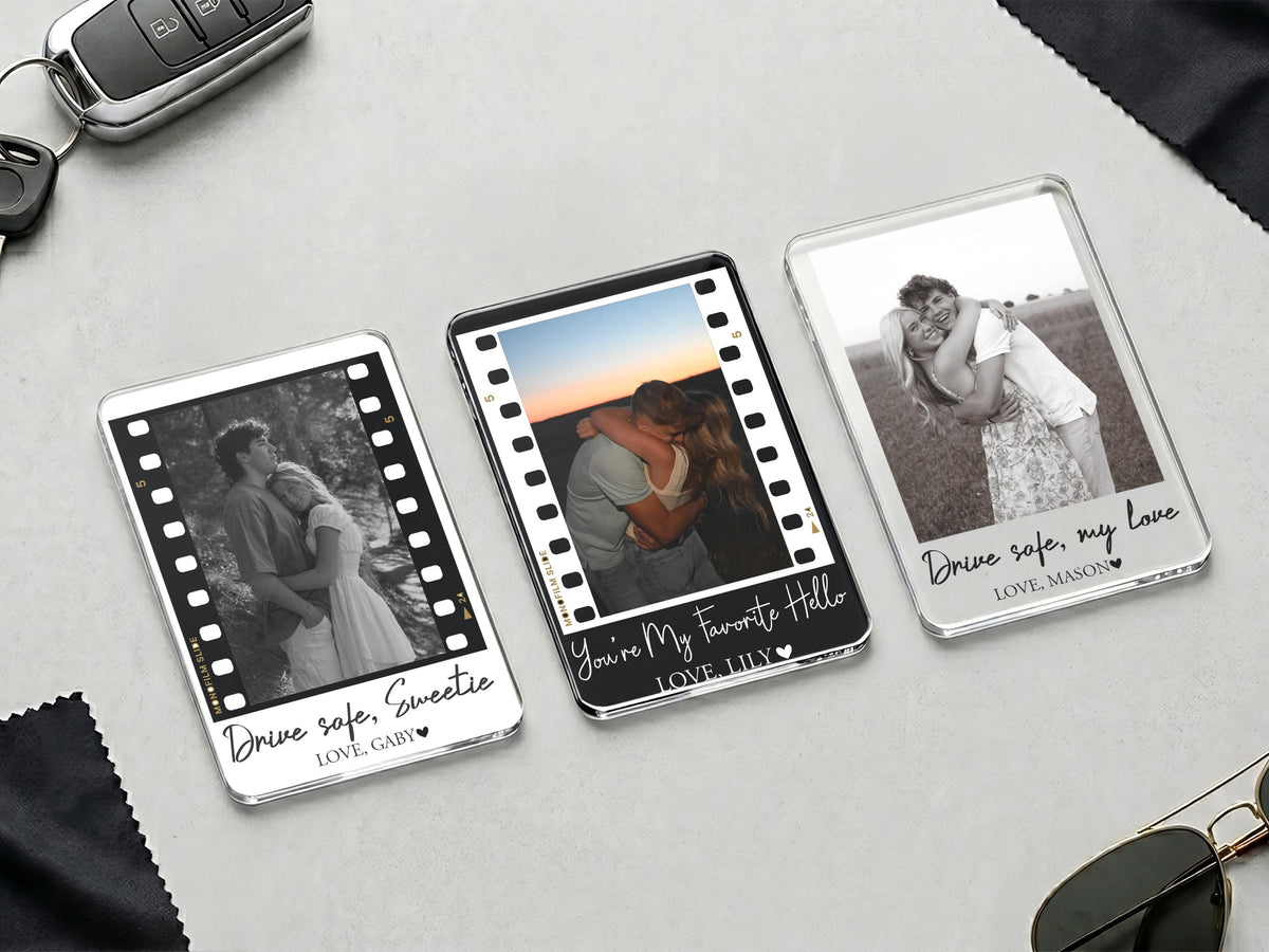 Personalized Valentine Photo Car Visor Clip, Drive Safe I Love You, Valentines Gift for Him, Gifts for Boyfriend, Husband Drive Safe Gift