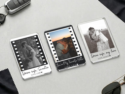 Personalized Valentine Photo Car Visor Clip, Drive Safe I Love You, Valentines Gift for Him, Gifts for Boyfriend, Husband Drive Safe Gift