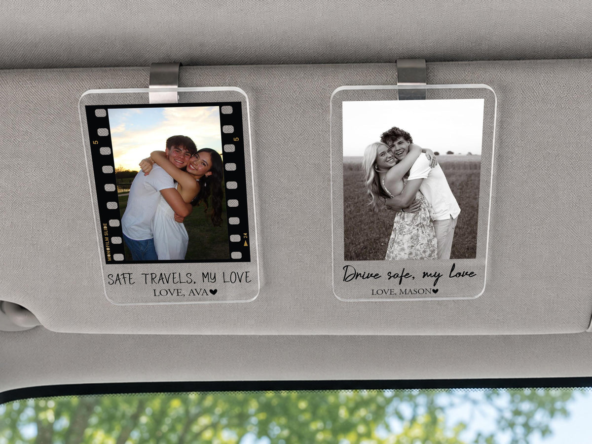 Personalized Valentine Photo Car Visor Clip, Drive Safe I Love You, Valentines Gift for Him, Gifts for Boyfriend, Husband Drive Safe Gift