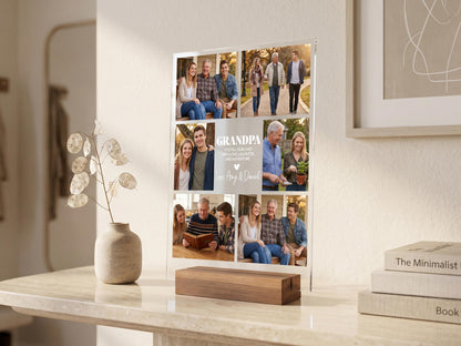 Dad Gift, Personalized Photo Night Light, Photo Collage LED Light, Custom Photo Gifts for Father's Day, Custom Frame, Photo Keepsake for Dad