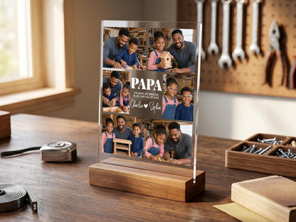 Dad Gift, Personalized Photo Night Light, Photo Collage LED Light, Custom Photo Gifts for Father's Day, Custom Frame, Photo Keepsake for Dad