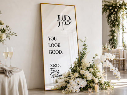 Custom Wedding Mirror Decal, Shower, Parties, Events, Personalized Welcome Sign, Personalized Vinyl Sticker for Mirror, Reception Decor