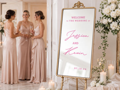 Custom Wedding Mirror Decal, Shower, Parties, Events, Personalized Welcome Sign, Personalized Vinyl Sticker for Mirror, Reception Decor