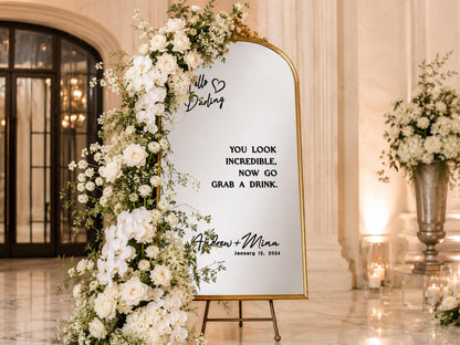 Custom Wedding Mirror Decal, Shower, Parties, Events, Personalized Welcome Sign, Personalized Vinyl Sticker for Mirror, Reception Decor