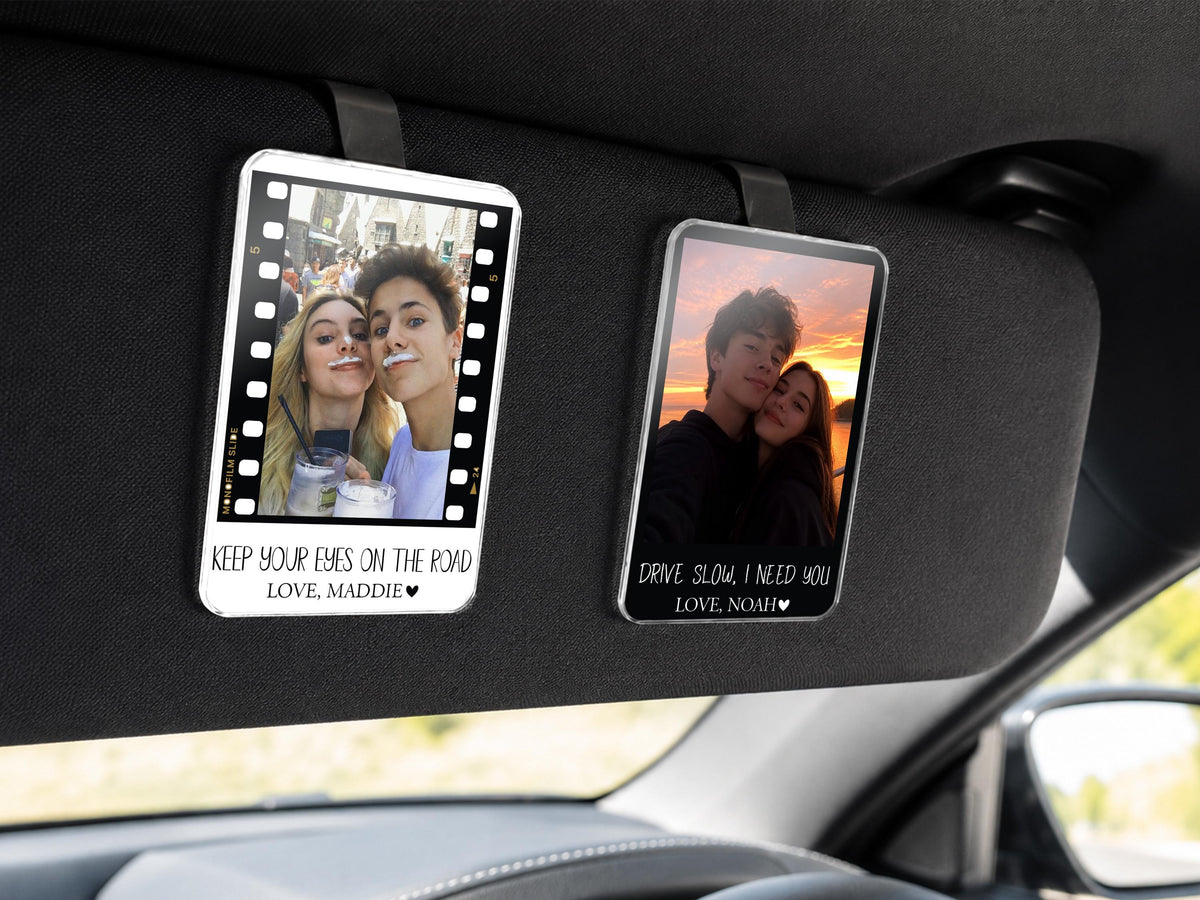 Personalized Valentine Photo Car Visor Clip, Drive Safe I Love You, Valentines Gift for Him, Gifts for Boyfriend, Husband Drive Safe Gift
