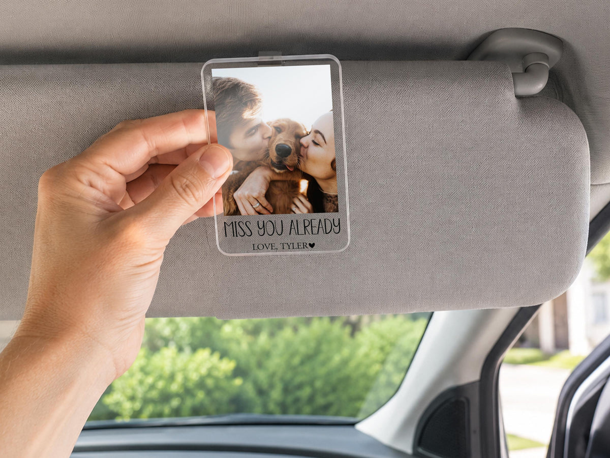 Personalized Valentine Photo Car Visor Clip, Drive Safe I Love You, Valentines Gift for Him, Gifts for Boyfriend, Husband Drive Safe Gift