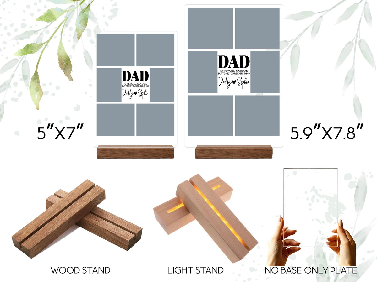 Dad Gift, Personalized Photo Night Light, Photo Collage LED Light, Custom Photo Gifts for Father's Day, Custom Frame, Photo Keepsake for Dad