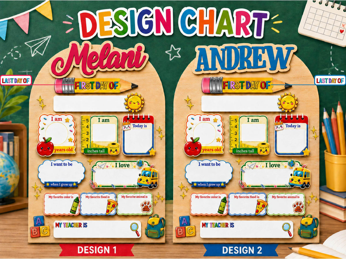 Personalized Back To School Sign, First And Last Day Of School Keepsake For Kids, Reusable Dry Erase Student Sign, Preschool Kindergarten