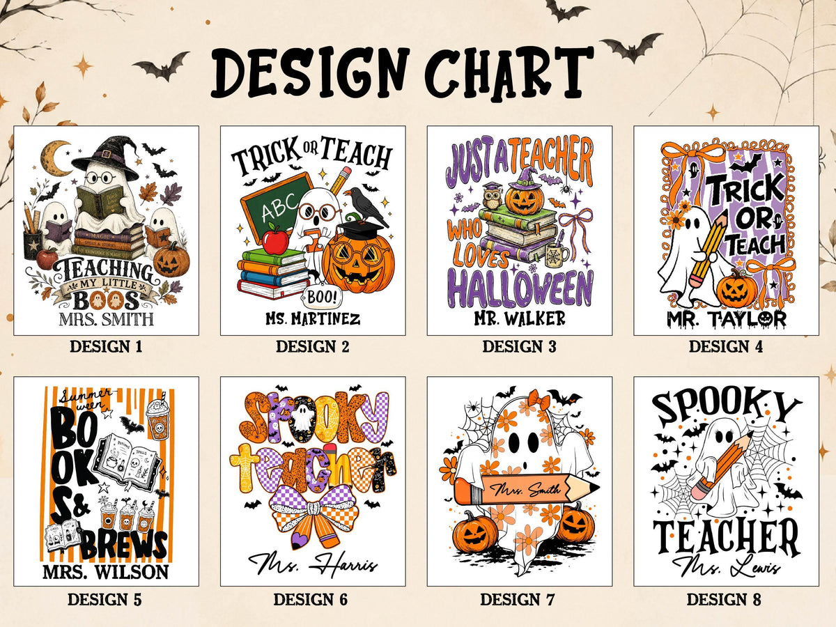 Personalized Teacher Halloween Tote Bag, Custom Teacher Appreciation Halloween Gift, Trick or Teach Teacher Bag, Spooky Season Teacher Gift