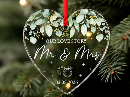 Personalized Newlywed Ornament, This Year We Became Mr & Mrs Ornament,  Custom Wedding Gifts for Couples, Just Married Christmas Ornament