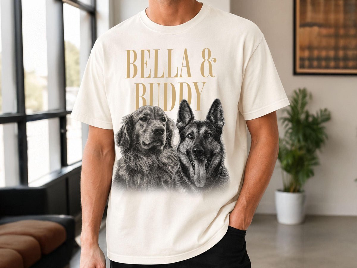 Custom Pet Photo & Name Shirt, Custom Picture Dog Shirt, Comfort Colors Pet Portrait Shirt, Cat Mom Gift, Dog Lover Gift, Custom Pet Gifts