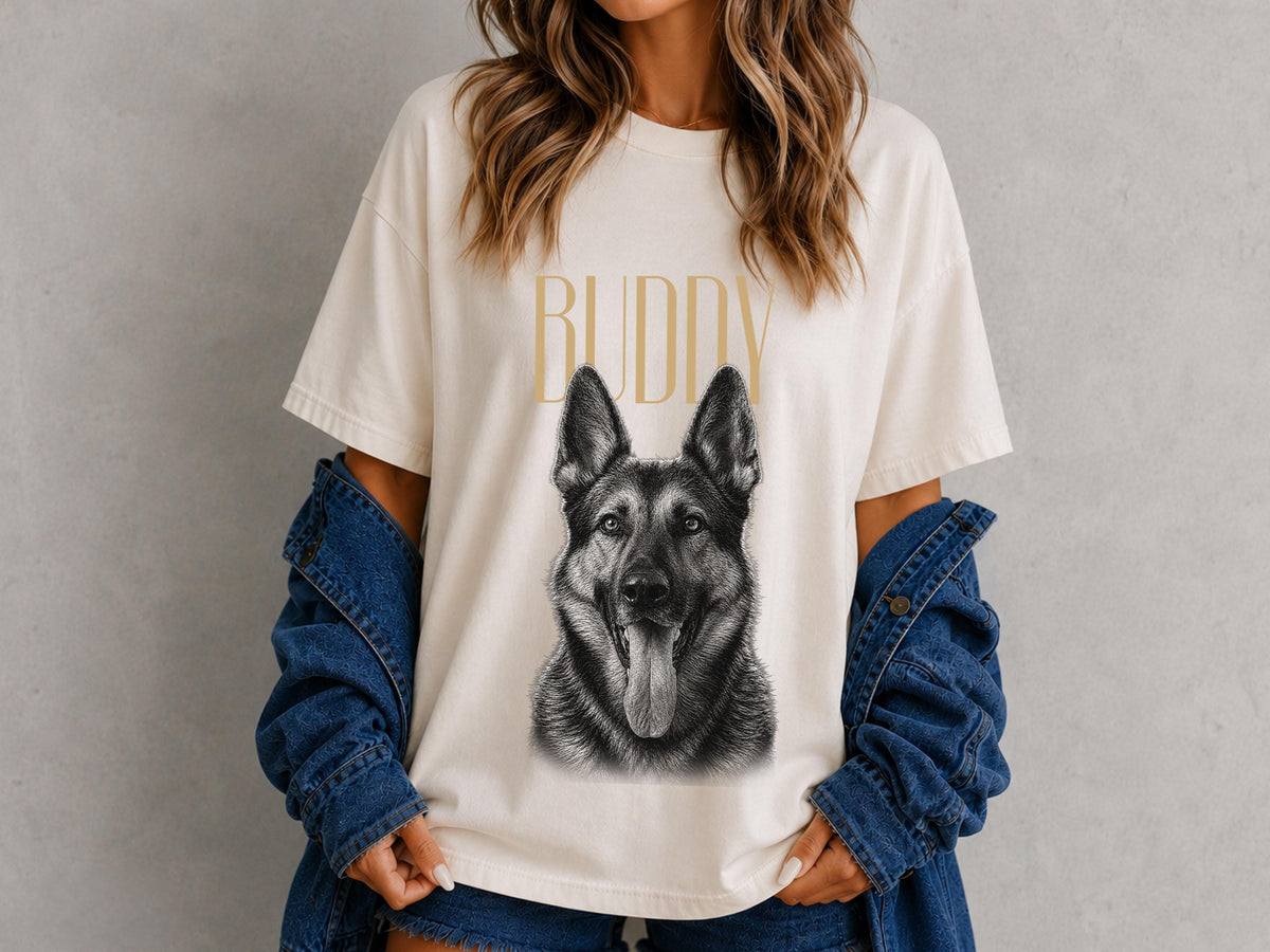 Custom Pet Photo & Name Shirt, Custom Picture Dog Shirt, Comfort Colors Pet Portrait Shirt, Cat Mom Gift, Dog Lover Gift, Custom Pet Gifts