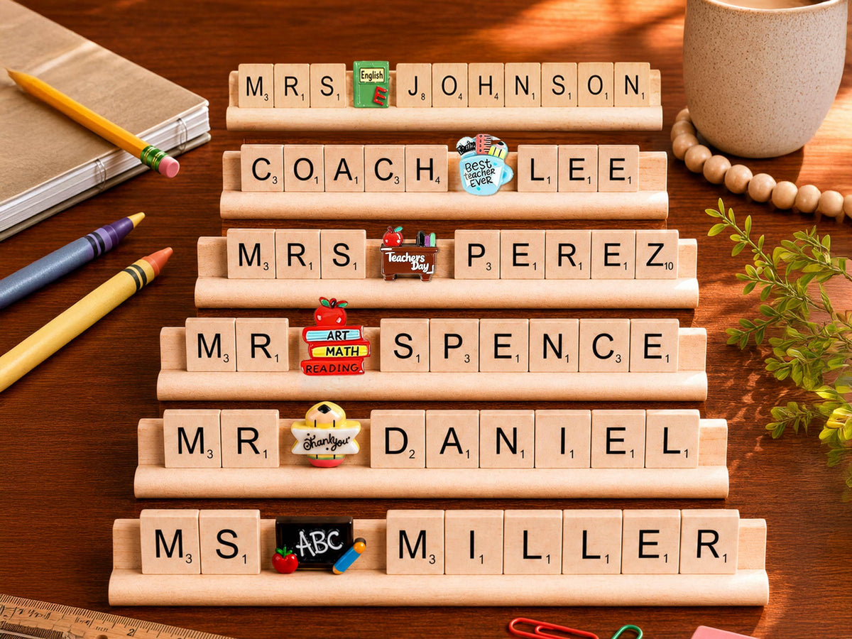 Personalized Teacher Name Sign, Wooden Desk Name Plate, Custom Teacher Gift, Teacher Classroom Decor , Back to School Teacher Appreciation