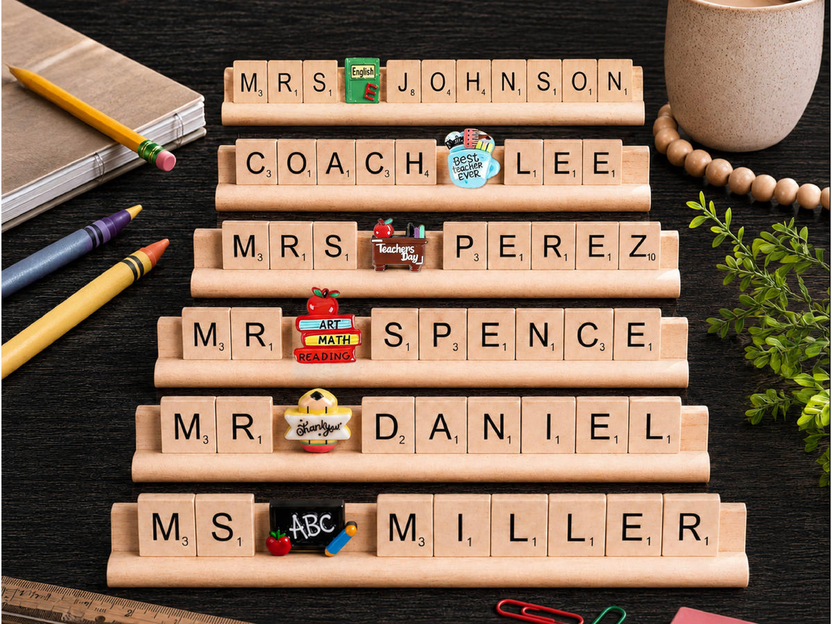 Personalized Teacher Name Sign, Wooden Desk Name Plate, Custom Teacher Gift, Teacher Classroom Decor , Back to School Teacher Appreciation
