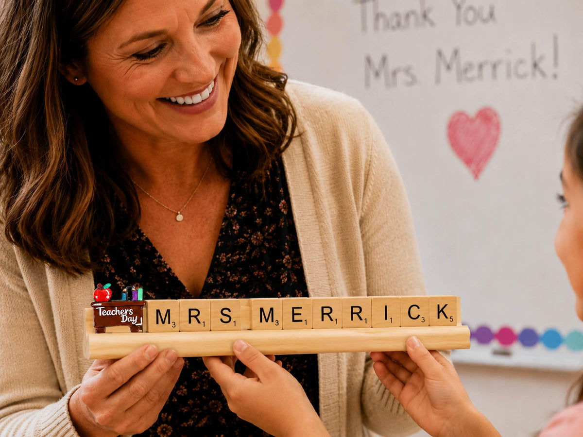 Personalized Teacher Name Sign, Wooden Desk Name Plate, Custom Teacher Gift, Teacher Classroom Decor , Back to School Teacher Appreciation