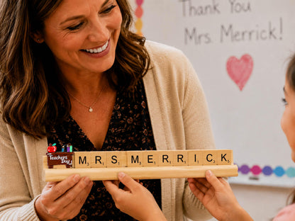 Personalized Teacher Name Sign, Wooden Desk Name Plate, Custom Teacher Gift, Teacher Classroom Decor , Back to School Teacher Appreciation