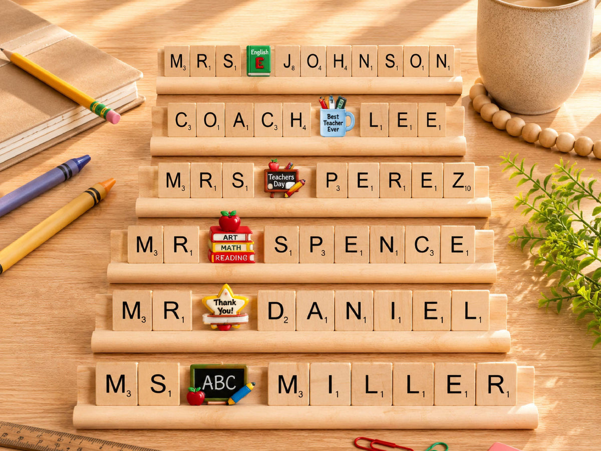 Personalized Teacher Name Sign, Wooden Desk Name Plate, Custom Teacher Gift, Teacher Classroom Decor , Back to School Teacher Appreciation