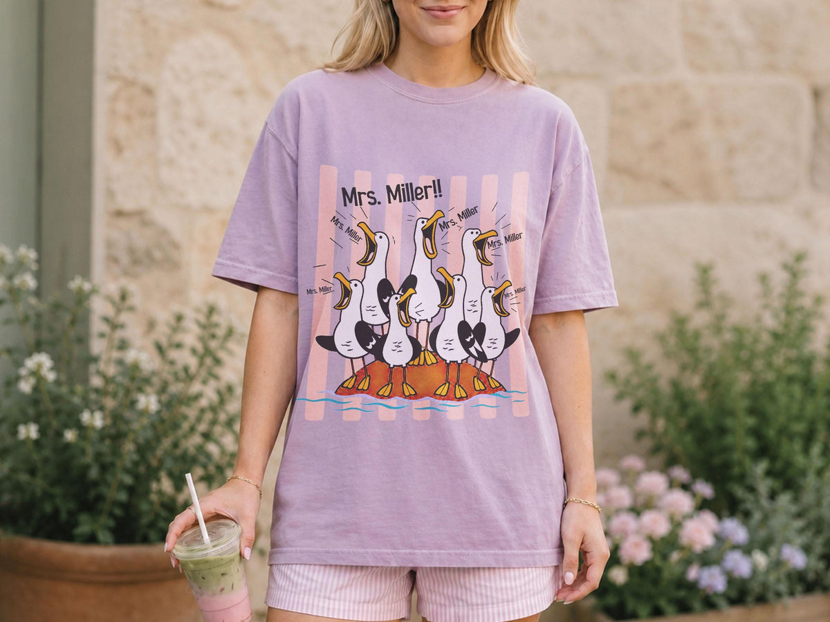 Custom Seagulls Teacher Shirt, Personalized Teacher Appreciation Gift, Screaming Seagulls Funny Shirt, Comfort Colors Tshirt, Back to School
