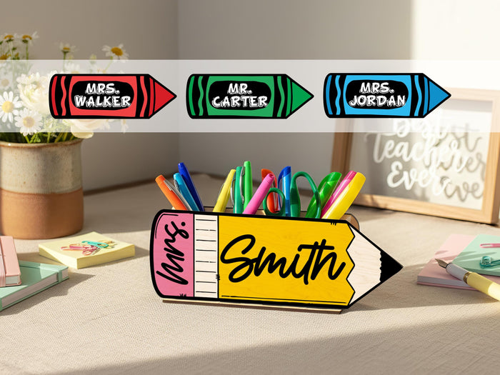 Personalized Teacher Pencil Holder, Teacher Appreciation Gift Custom Teacher Name Gift, Student Gift For Teacher, Kindergarten Teacher Gift