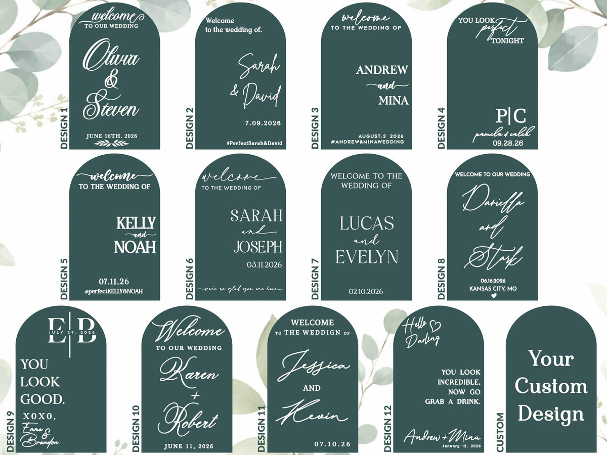 Wedding Mirror Decal, Personalized Wedding Welcome Sign, Custom Wedding Sign Names & Date Vinyl Lettering Minimalist Wedding Reception Décor