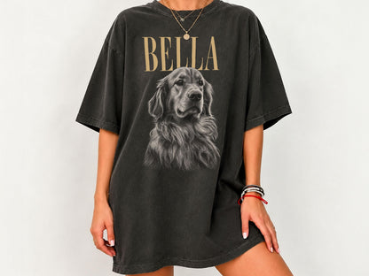 Custom Pet Photo & Name Shirt, Custom Picture Dog Shirt, Comfort Colors Pet Portrait Shirt, Cat Mom Gift, Dog Lover Gift, Custom Pet Gifts