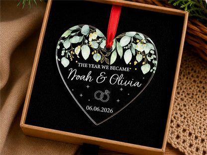 Personalized Newlywed Ornament, This Year We Became Mr & Mrs Ornament,  Custom Wedding Gifts for Couples, Just Married Christmas Ornament