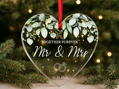 Personalized Newlywed Ornament, This Year We Became Mr & Mrs Ornament,  Custom Wedding Gifts for Couples, Just Married Christmas Ornament