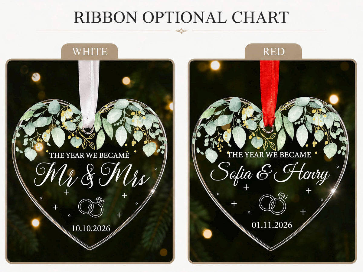 Personalized Newlywed Ornament, This Year We Became Mr & Mrs Ornament,  Custom Wedding Gifts for Couples, Just Married Christmas Ornament