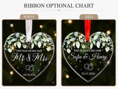 Personalized Newlywed Ornament, This Year We Became Mr & Mrs Ornament,  Custom Wedding Gifts for Couples, Just Married Christmas Ornament