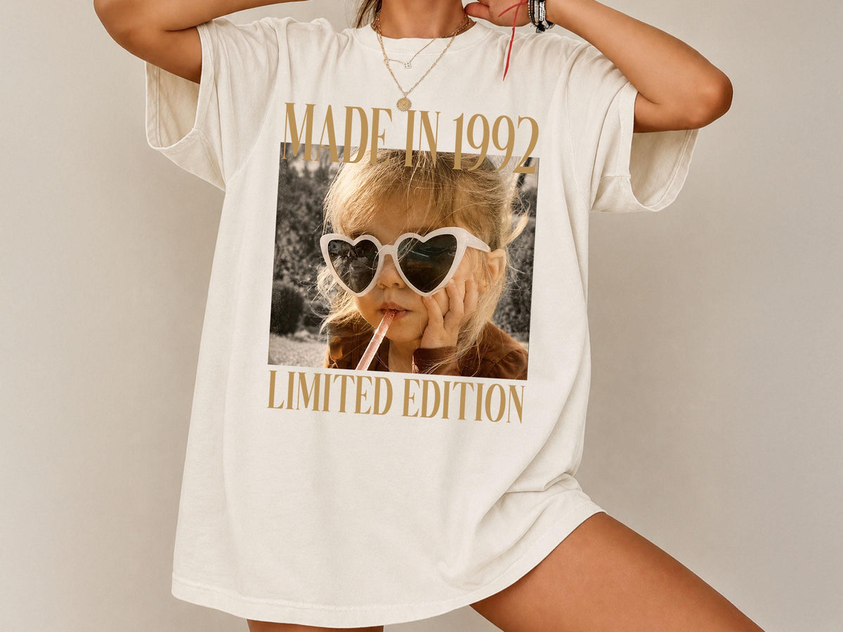 Custom Photo Birthday Shirt, Personalized Vintage Photo And Year Shirt, Vintage 40th Birthday Shirt, 30th Birthday Gift, Comfort Colors Tee