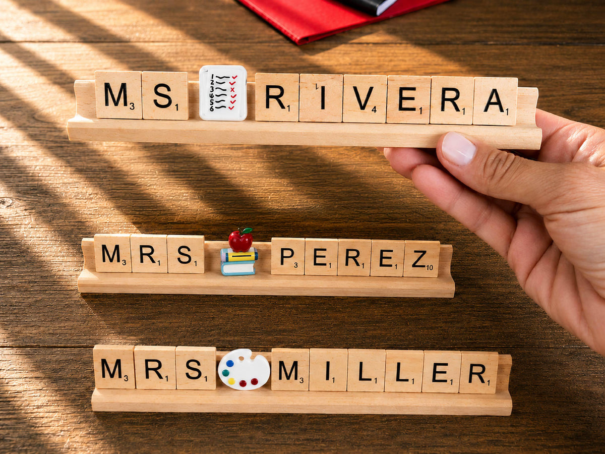Personalized Teacher Name Sign, Wooden Desk Name Plate, Custom Teacher Gift, Teacher Classroom Decor , Back to School Teacher Appreciation