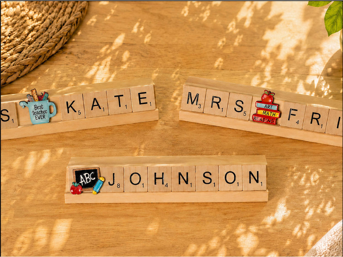 Personalized Teacher Name Sign, Wooden Desk Name Plate, Custom Teacher Gift, Teacher Classroom Decor , Back to School Teacher Appreciation