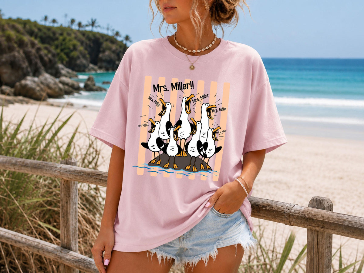 Custom Seagulls Teacher Shirt, Personalized Teacher Appreciation Gift, Screaming Seagulls Funny Shirt, Comfort Colors Tshirt, Back to School
