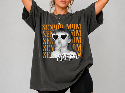 Custom Photo Senior Mom Shirt, Personalized Class of 2027 Comfort Colors Tshirt, Proud Mom of a Graduate Shirt, Senior Mom Gift