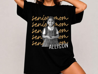 Custom Photo Senior Mom Shirt, Personalized Class of 2027 Comfort Colors Tshirt, Proud Mom of a Graduate Shirt, Senior Mom Gift