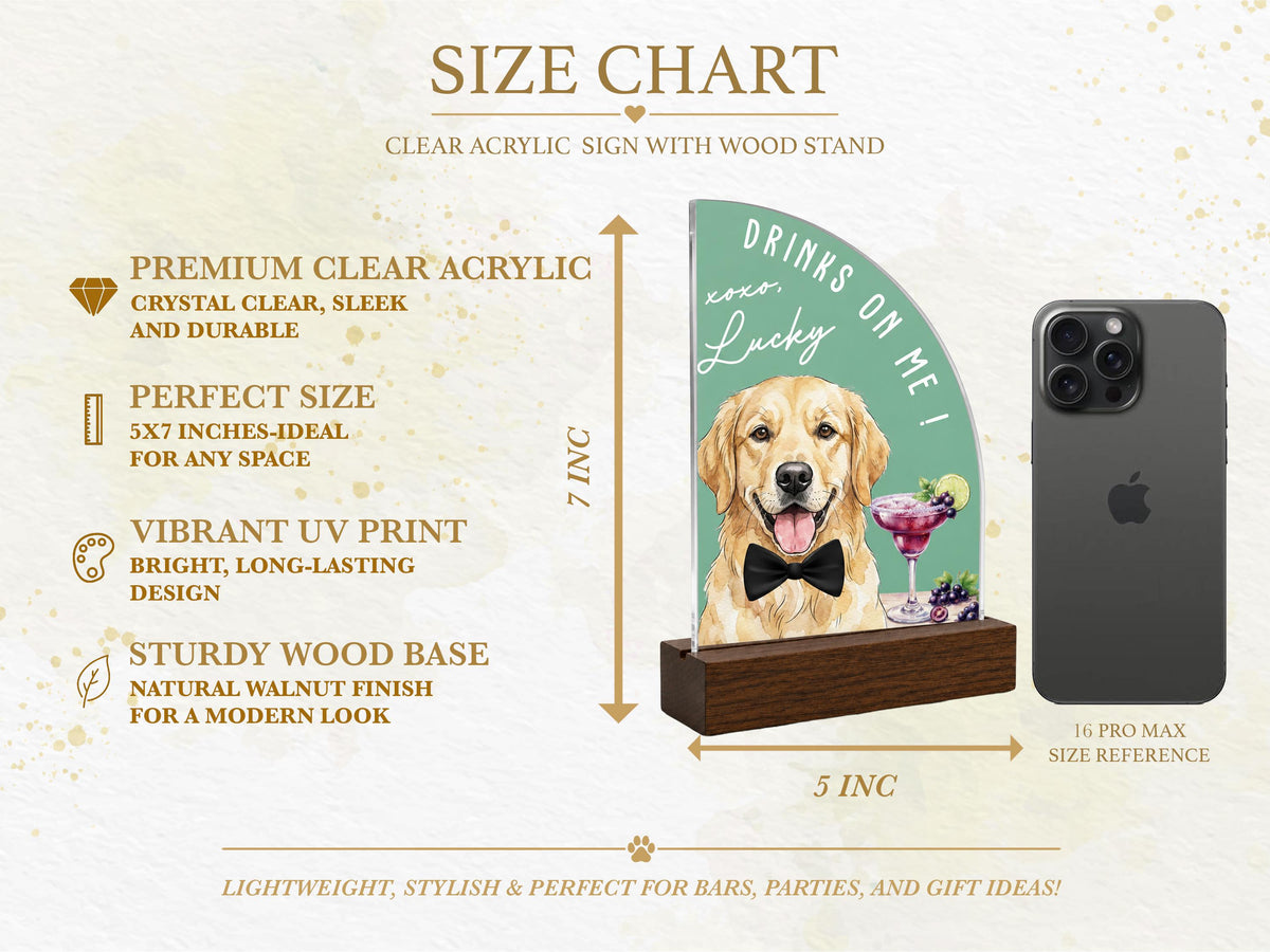 Custom Wedding Signature Drink Sign w/Pet Portrait, Personalized Pet Bar Menu Sign, Cartoon Cat Dog Portrait Drink Menu, Wedding Party Décor