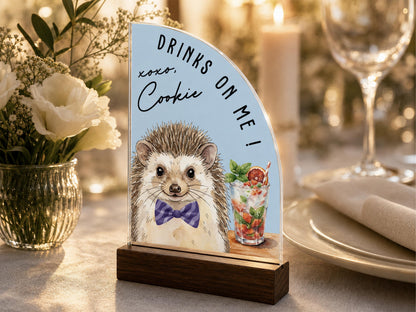 Custom Wedding Signature Drink Sign w/Pet Portrait, Personalized Pet Bar Menu Sign, Cartoon Cat Dog Portrait Drink Menu, Wedding Party Décor