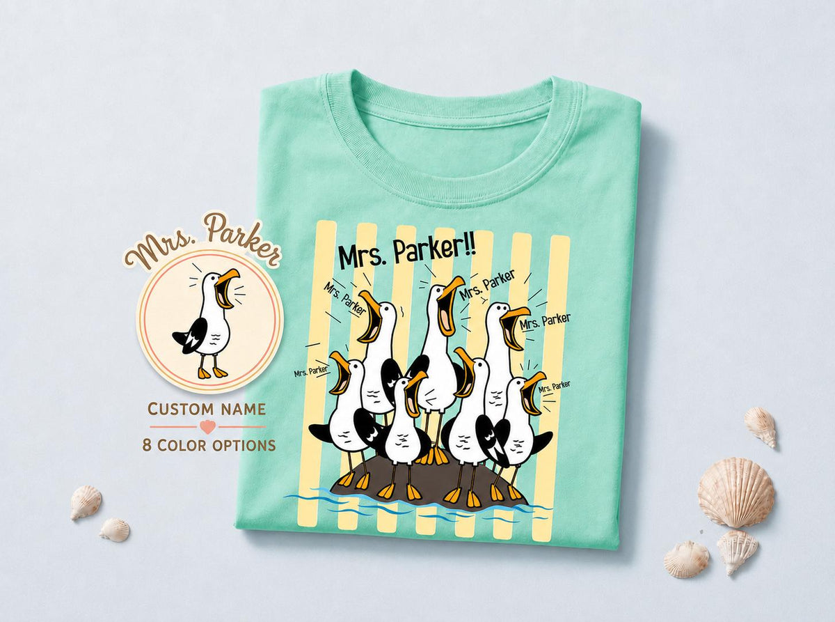 Custom Seagulls Teacher Shirt, Personalized Teacher Appreciation Gift, Screaming Seagulls Funny Shirt, Comfort Colors Tshirt, Back to School