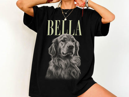 Custom Dog Photo Shirt for Pet Lover, Pet Photo & Name Shirt, Picture Dog Shirt, Dog Portrait Personalized Shirt, Dog Dad Christmas Gifts