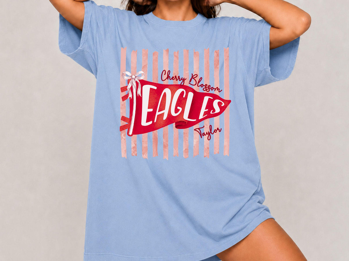 Custom School Mascot Shirt, School Spirit Shirt, Personalized Game Day Shirt, Custom Pennant Flag Tee, Football Season Shirt