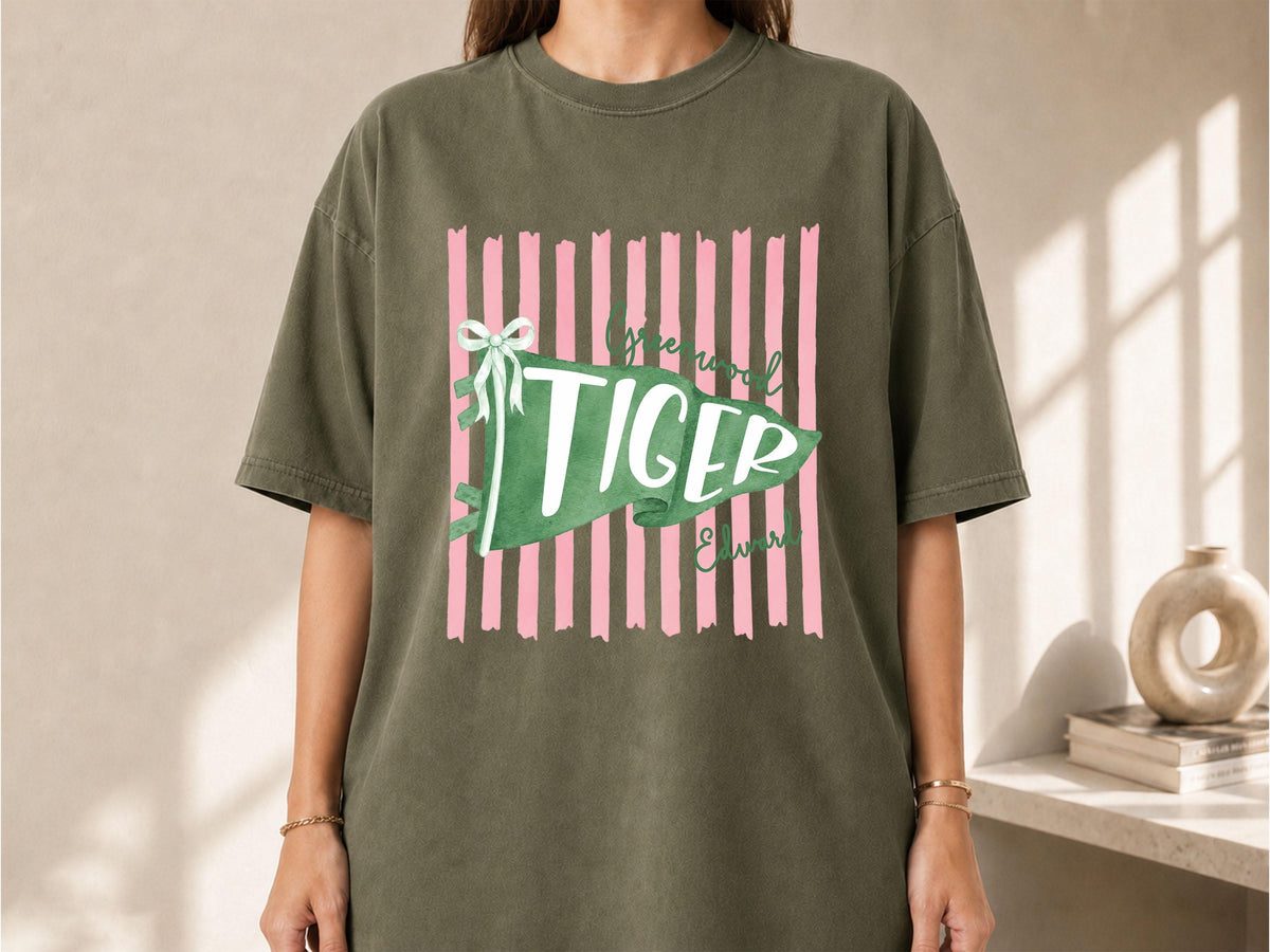 Custom School Mascot Shirt, School Spirit Shirt, Personalized Game Day Shirt, Custom Pennant Flag Tee, Football Season Shirt