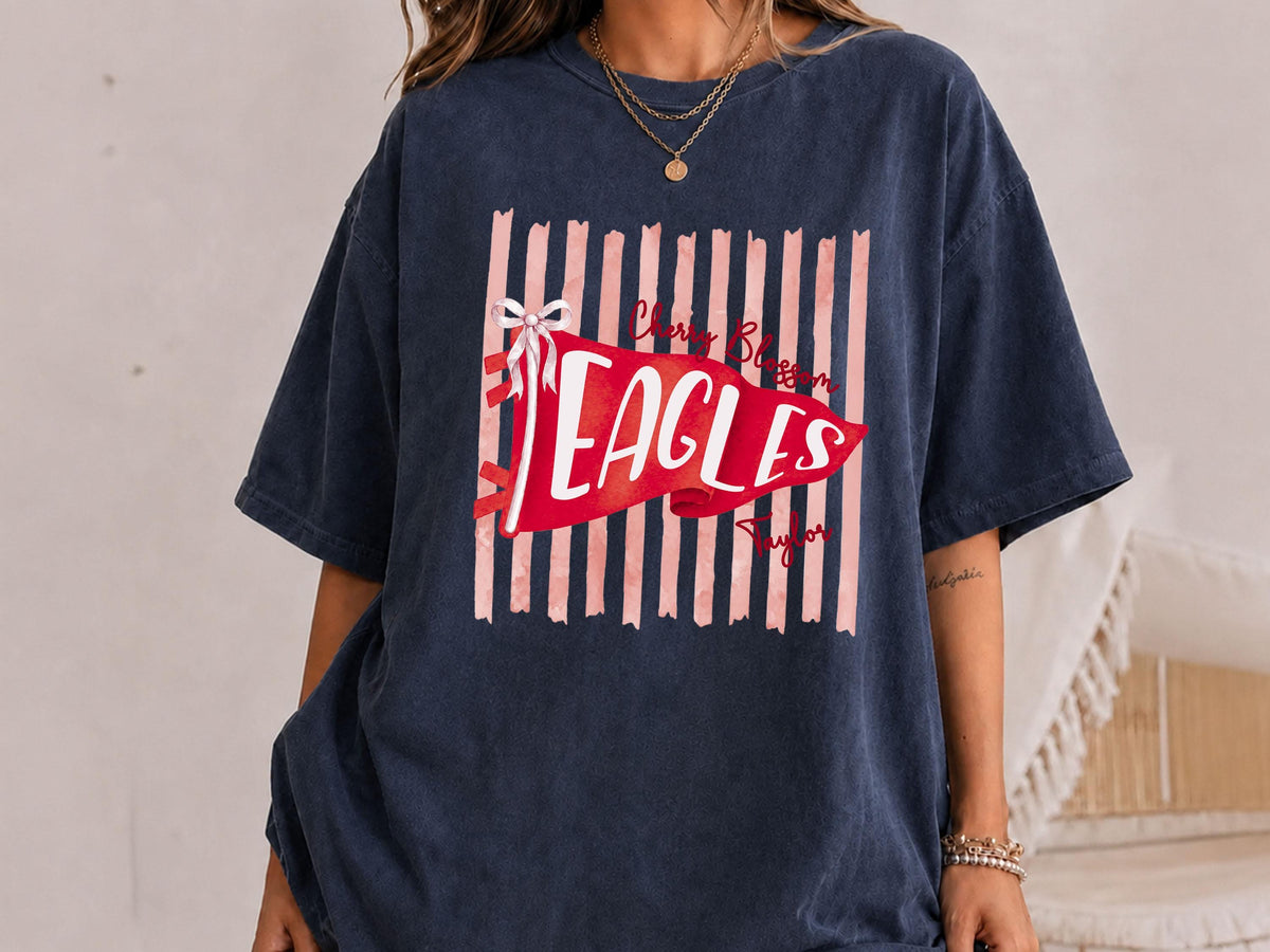 Custom School Mascot Shirt, School Spirit Shirt, Personalized Game Day Shirt, Custom Pennant Flag Tee, Football Season Shirt