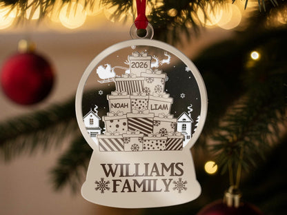 Custom Family Christmas Ornament, Personalized Family Name Ornament, Holiday Tree Decor, Christmas Tree Ornament, New Family Christmas Gift