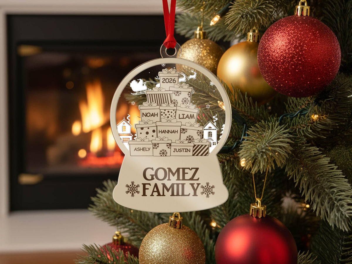 Custom Family Christmas Ornament, Personalized Family Name Ornament, Holiday Tree Decor, Christmas Tree Ornament, New Family Christmas Gift