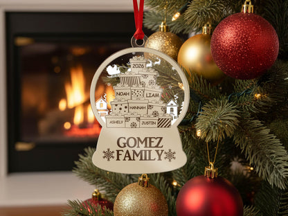 Custom Family Christmas Ornament, Personalized Family Name Ornament, Holiday Tree Decor, Christmas Tree Ornament, New Family Christmas Gift
