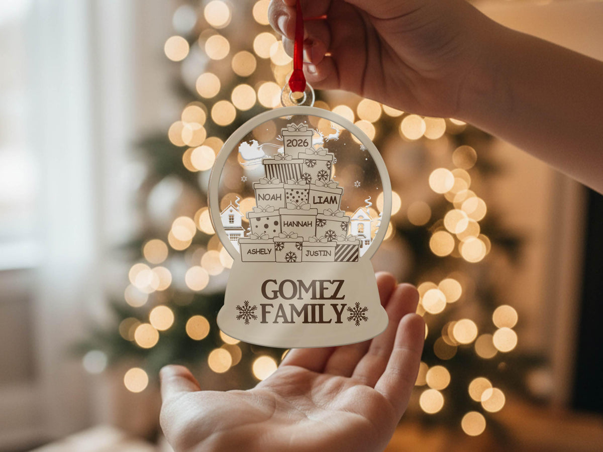 Custom Family Christmas Ornament, Personalized Family Name Ornament, Holiday Tree Decor, Christmas Tree Ornament, New Family Christmas Gift