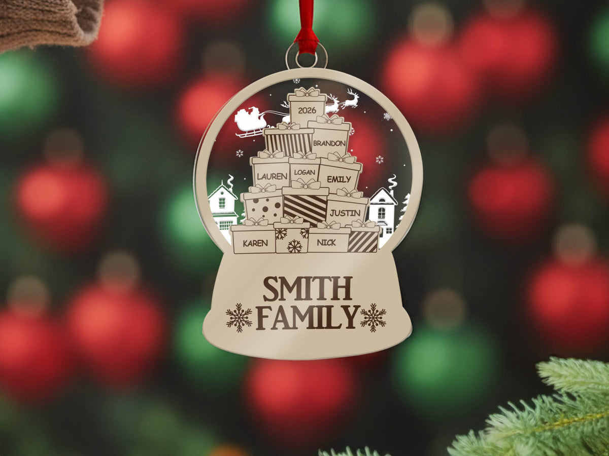 Custom Family Christmas Ornament, Personalized Family Name Ornament, Holiday Tree Decor, Christmas Tree Ornament, New Family Christmas Gift